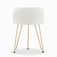 Ottoman Foot Stool Vanity Velvet Round - White