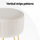 Ottoman Foot Stool Vanity Velvet Round - White