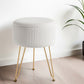 Ottoman Foot Stool Vanity Velvet Round - White