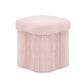 Storage Ottoman Foot Stool Foldable Pink