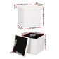 Ottoman Storage Foot Stool Vanity Square Teddy - White