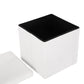Ottoman Storage Foot Stool Vanity Square Teddy - White