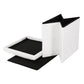 Ottoman Storage Foot Stool Vanity Square Teddy - White