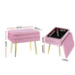 Ottoman Storage Foot Stool Velvet - Pink