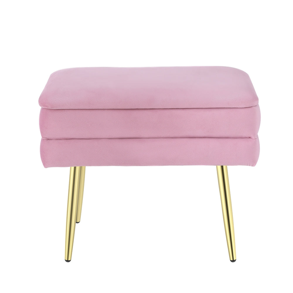 Ottoman Storage Foot Stool Velvet - Pink