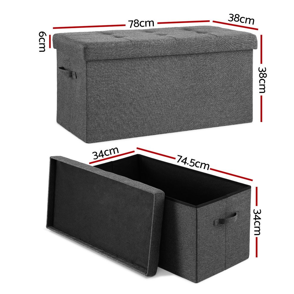 Storage Ottoman Foot Stool Rest Foldable