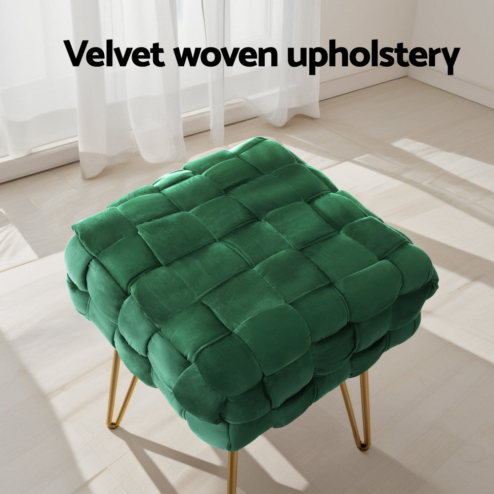 Ottoman Green Vanity Stool Ottoman Woven Vanity Stool Ottoman Foot