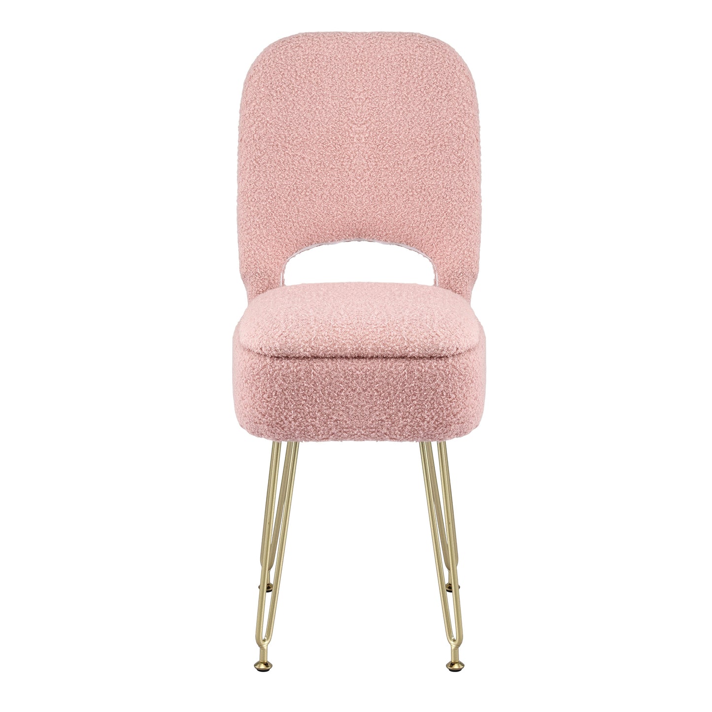 Storage Ottoman Vanity Stool Foot Stool Folding Back - Pink