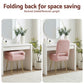 Storage Ottoman Vanity Stool Foot Stool Folding Back - Pink