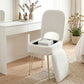 Storage Ottoman Vanity Stool Foot Stool Folding Back - White
