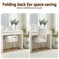 Storage Ottoman Vanity Stool Foot Stool Folding Back - White