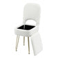 Storage Ottoman Vanity Stool Foot Stool Folding Back - White