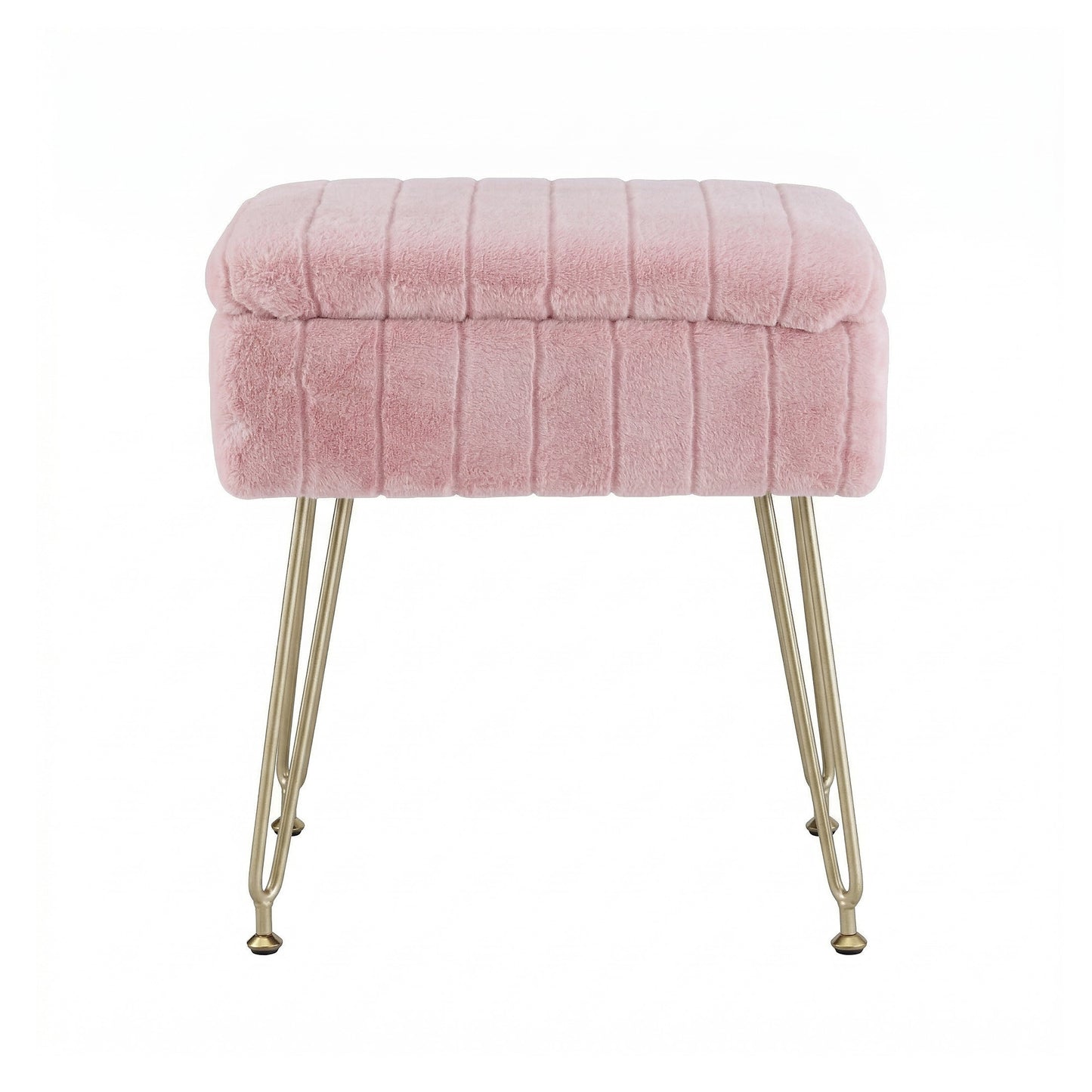 Storage Ottoman Vanity Foot Stool Pink