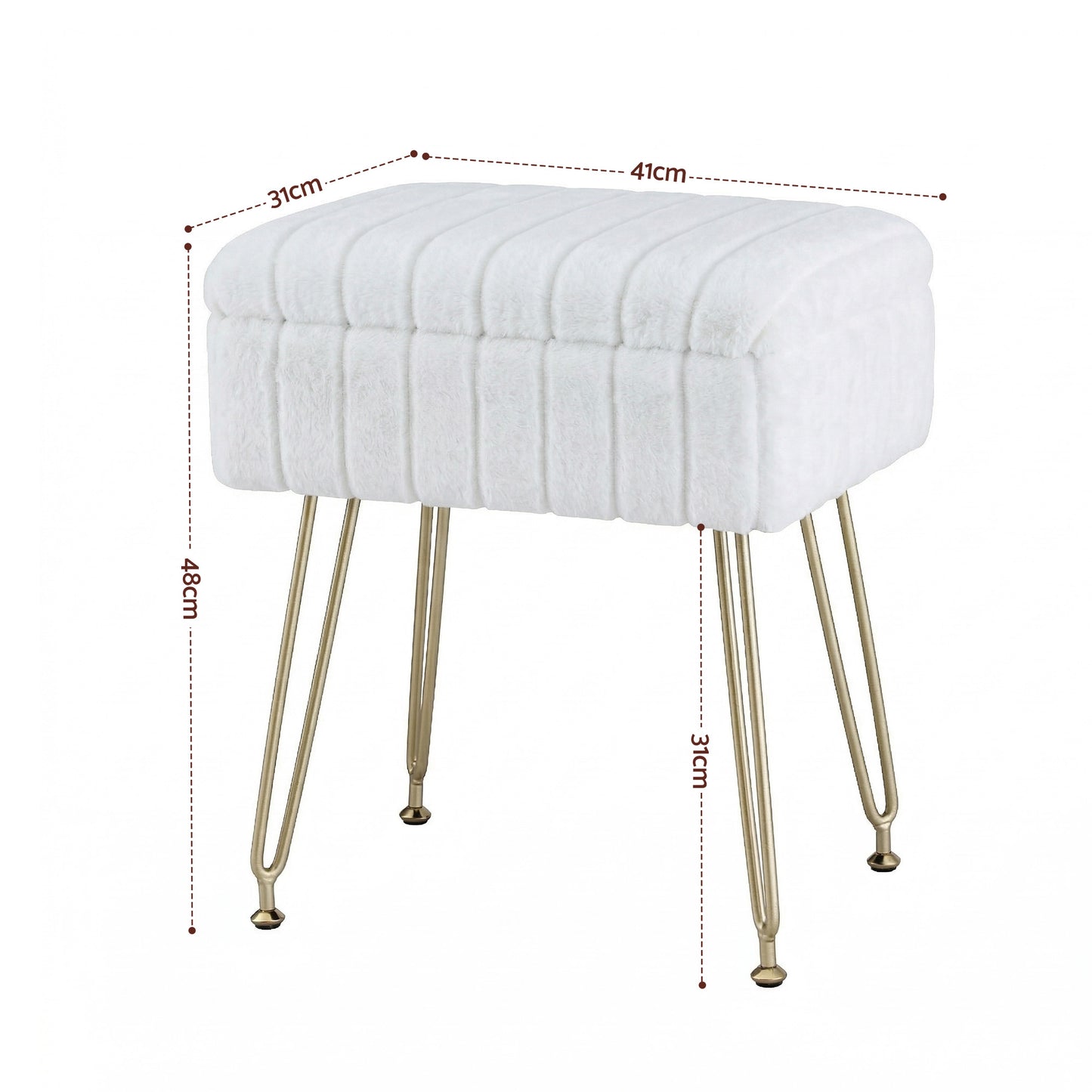 Storage Ottoman Vanity Foot Stool White