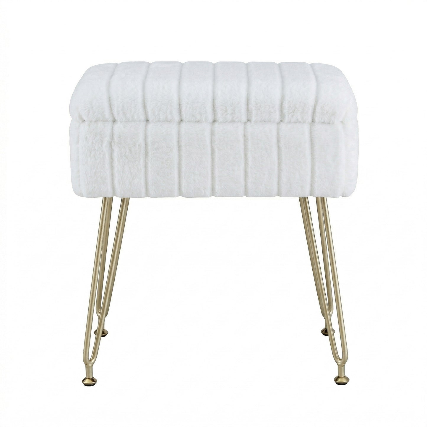 Storage Ottoman Vanity Foot Stool White