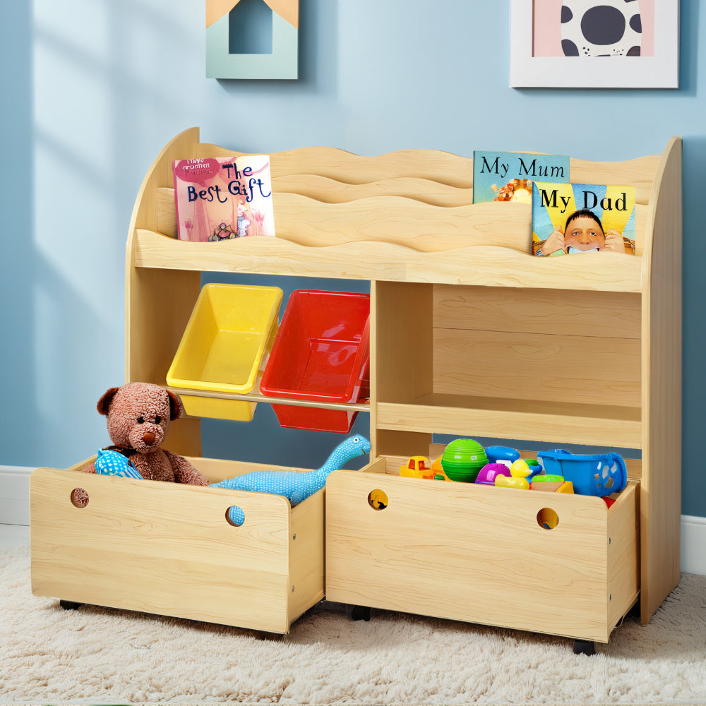 Kids Bookshelf Children Bookcase Toy Storage Box Organiser Display Rac ...