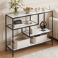 Console Table Entryway Hallway Marble Effect 4-Tier Storage Shelves - White