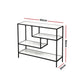 Console Table Entryway Hallway Marble Effect 4-Tier Storage Shelves - White