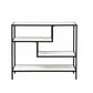 Console Table Entryway Hallway Marble Effect 4-Tier Storage Shelves - White