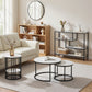Console Table Entryway Hallway Marble Effect 4-Tier Storage Shelves - White