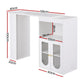 Bar Table Storage Cabinet Dining Wine Rack Desk Extendable - White