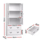 Emmett Buffet Sideboard 180cm Hutch Storage Cabinet Kitchen Drawer Door - White