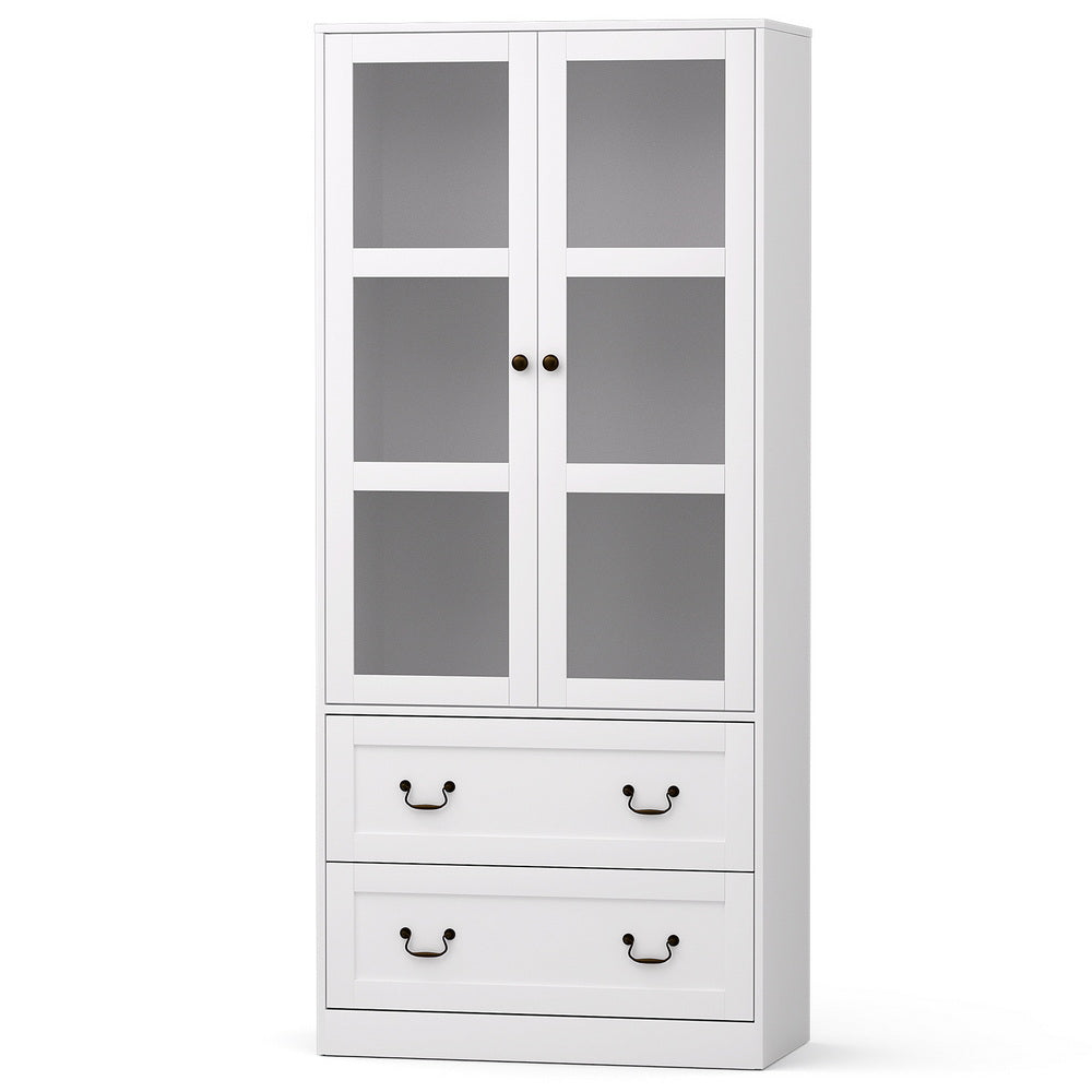 Emmett Buffet Sideboard 180cm Hutch Storage Cabinet Kitchen Drawer Door - White