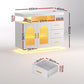 Gannon Buffet Sideboard Cabinet LED Clear Door Kitchen Storage Drawers - White