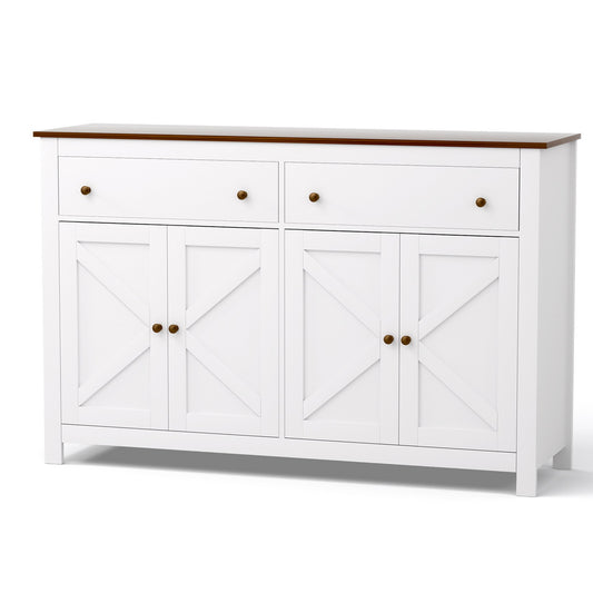 Keaton Buffet Sideboard Storage Cabinet Kitchen Cupboard 2 Drawers 140CM - White