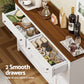Keaton Buffet Sideboard Storage Cabinet Kitchen Cupboard 2 Drawers 140CM - White