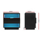 Set of 2 Halifax Bedside Tables LED with 2 Shelves - Black