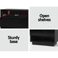 Set of 2 Halifax Bedside Tables LED with 2 Shelves - Black