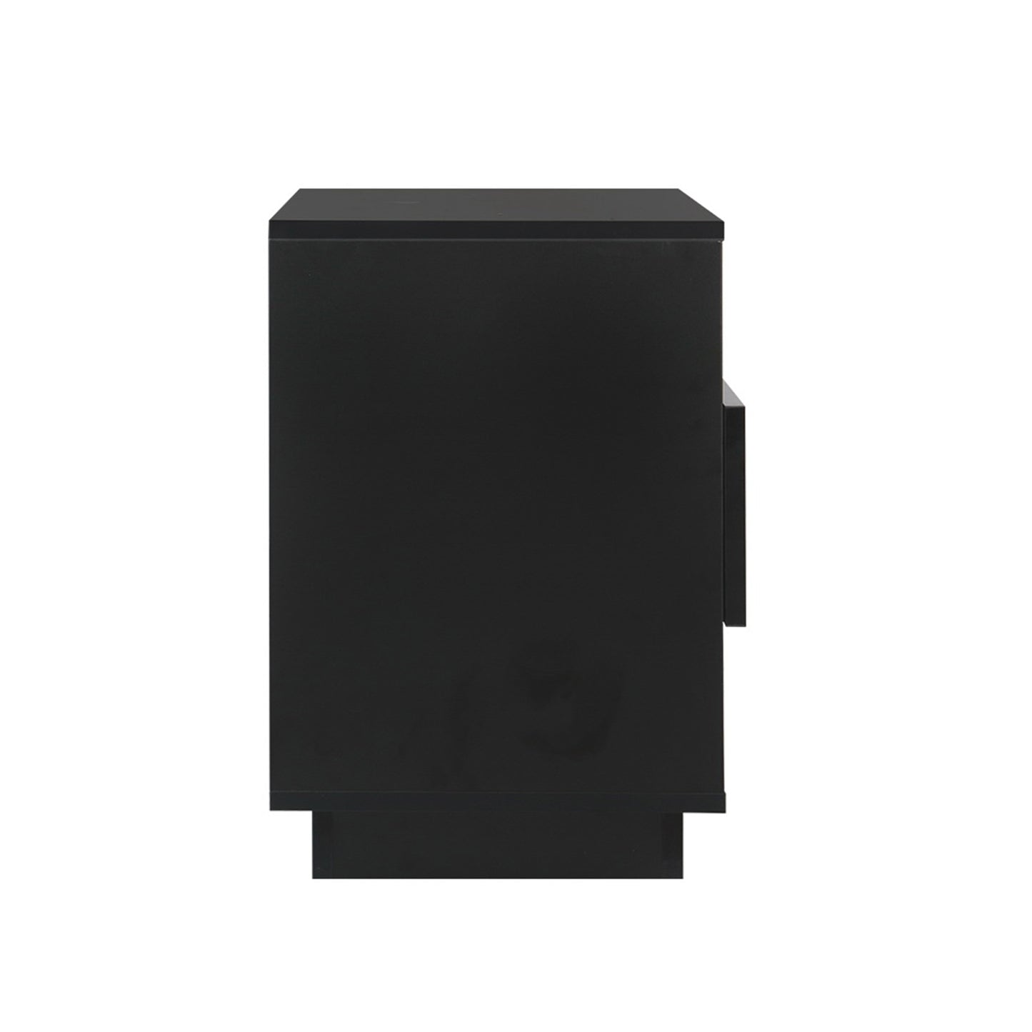 Set of 2 Halifax Bedside Tables LED with 2 Shelves - Black