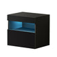 Pictou LED High Gloss Bedside Tables Side Table RGB LED High Gloss Nightstand - Black