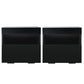 Set of 2 Halifax Bedside Tables LED - Black