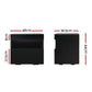 Set of 2 Halifax Bedside Tables LED - Black