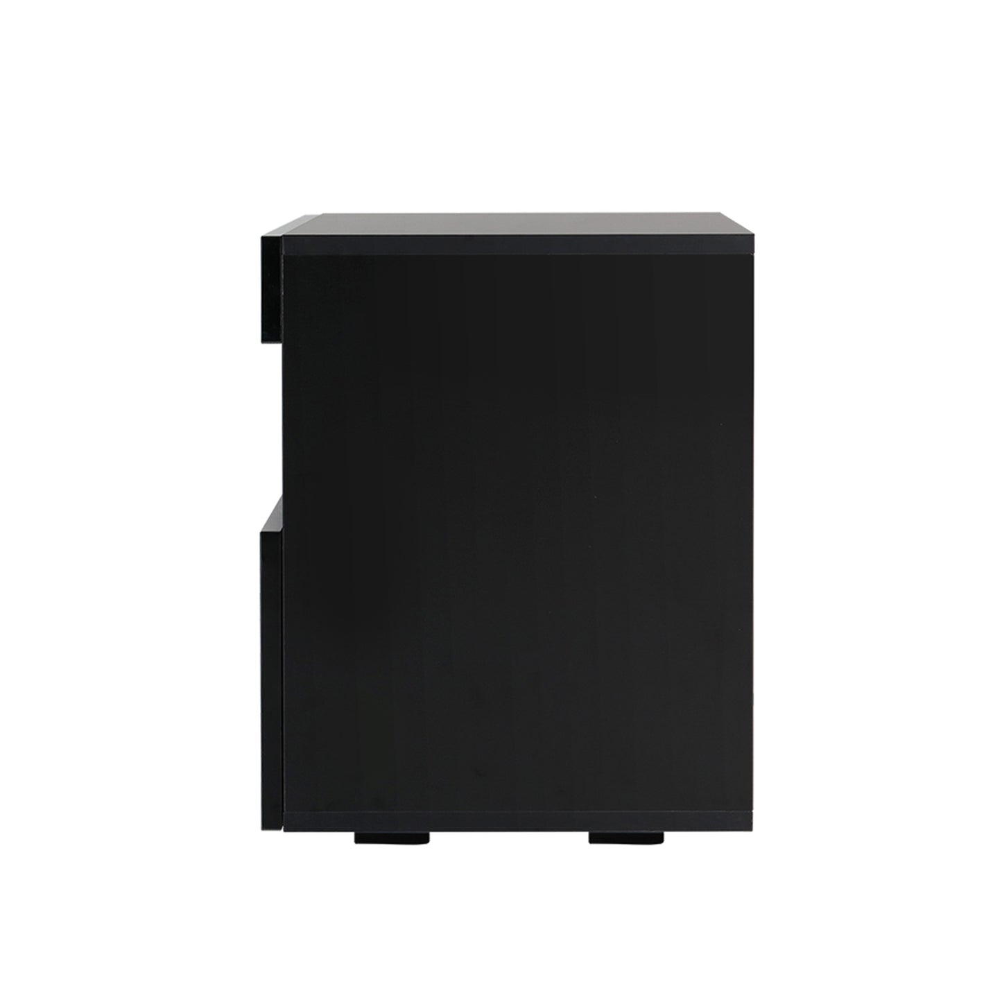 Set of 2 Halifax Bedside Tables LED - Black