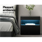 Set of 2 Halifax Bedside Tables LED - Black