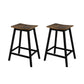 Set of 2 Dundee Bar Stools Wooden Chairs - Oak