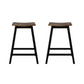 Set of 2 Dundee Bar Stools Wooden Chairs - Oak