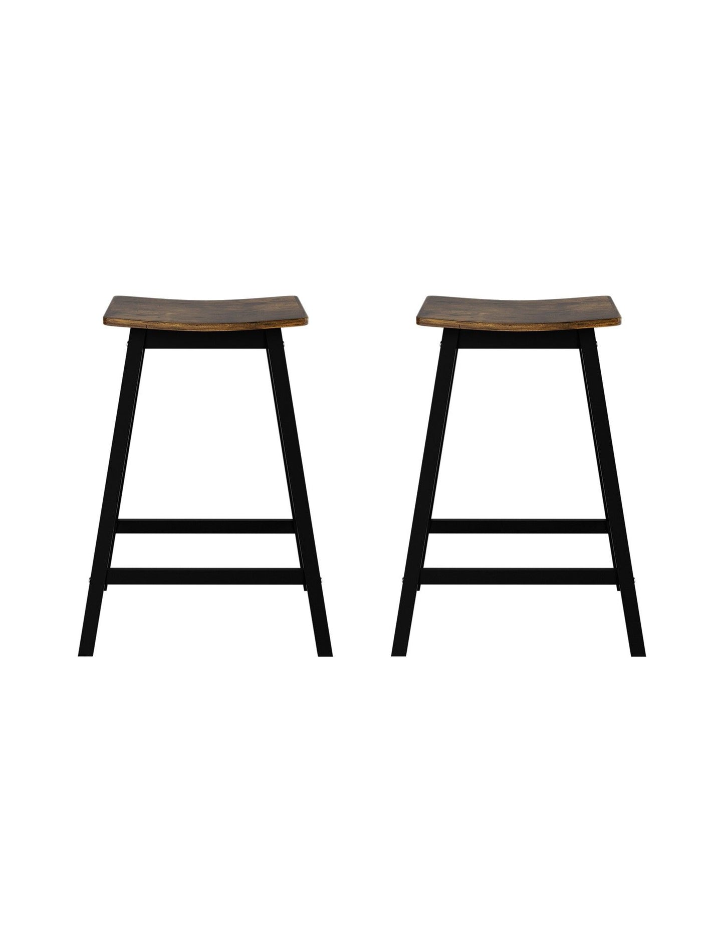 Set of 2 Dundee Bar Stools Wooden Chairs - Oak