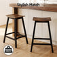 Set of 2 Dundee Bar Stools Wooden Chairs - Oak