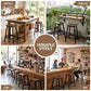 Set of 2 Dundee Bar Stools Wooden Chairs - Oak