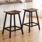 Set of 2 Dundee Bar Stools Wooden Chairs - Oak