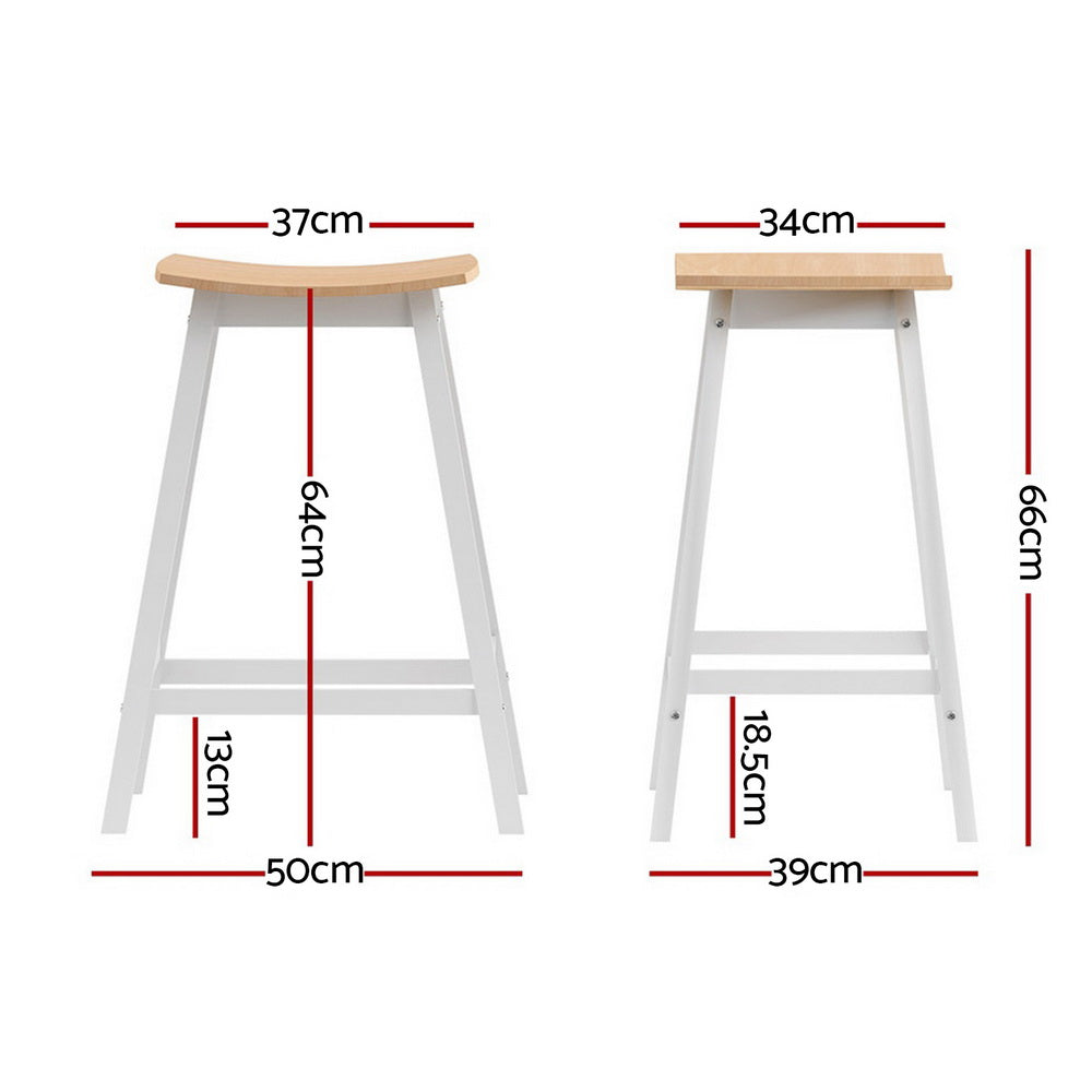 Set of 4 Dundee Bar Stools Wooden Chairs - Oak