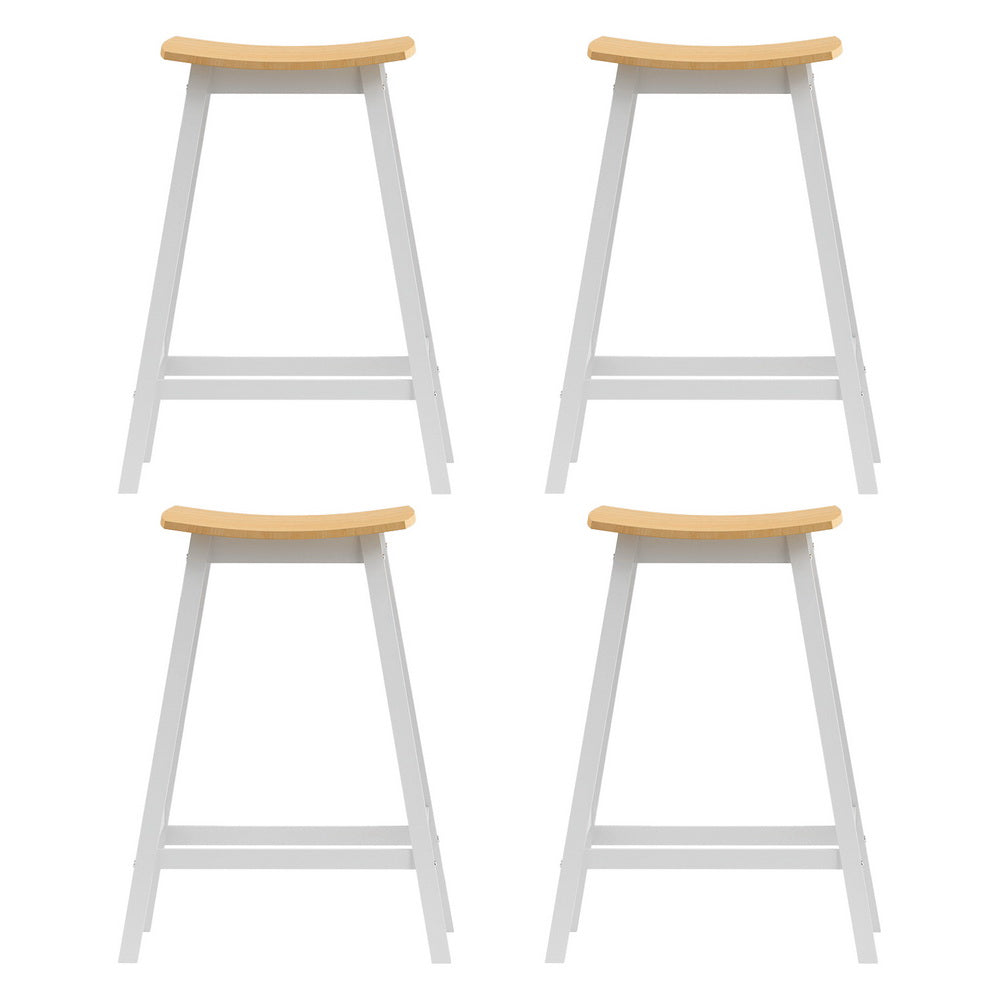 Set of 4 Dundee Bar Stools Wooden Chairs - Oak