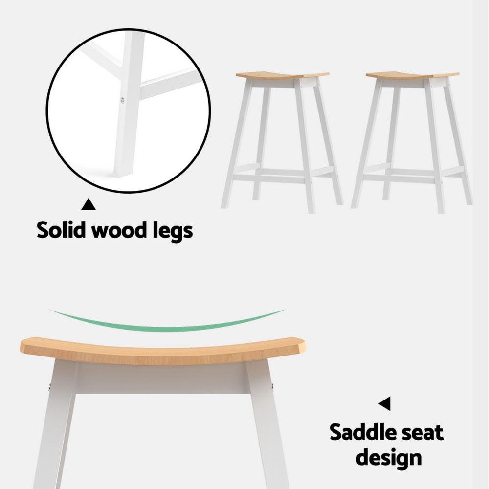 Set of 4 Dundee Bar Stools Wooden Chairs - Oak