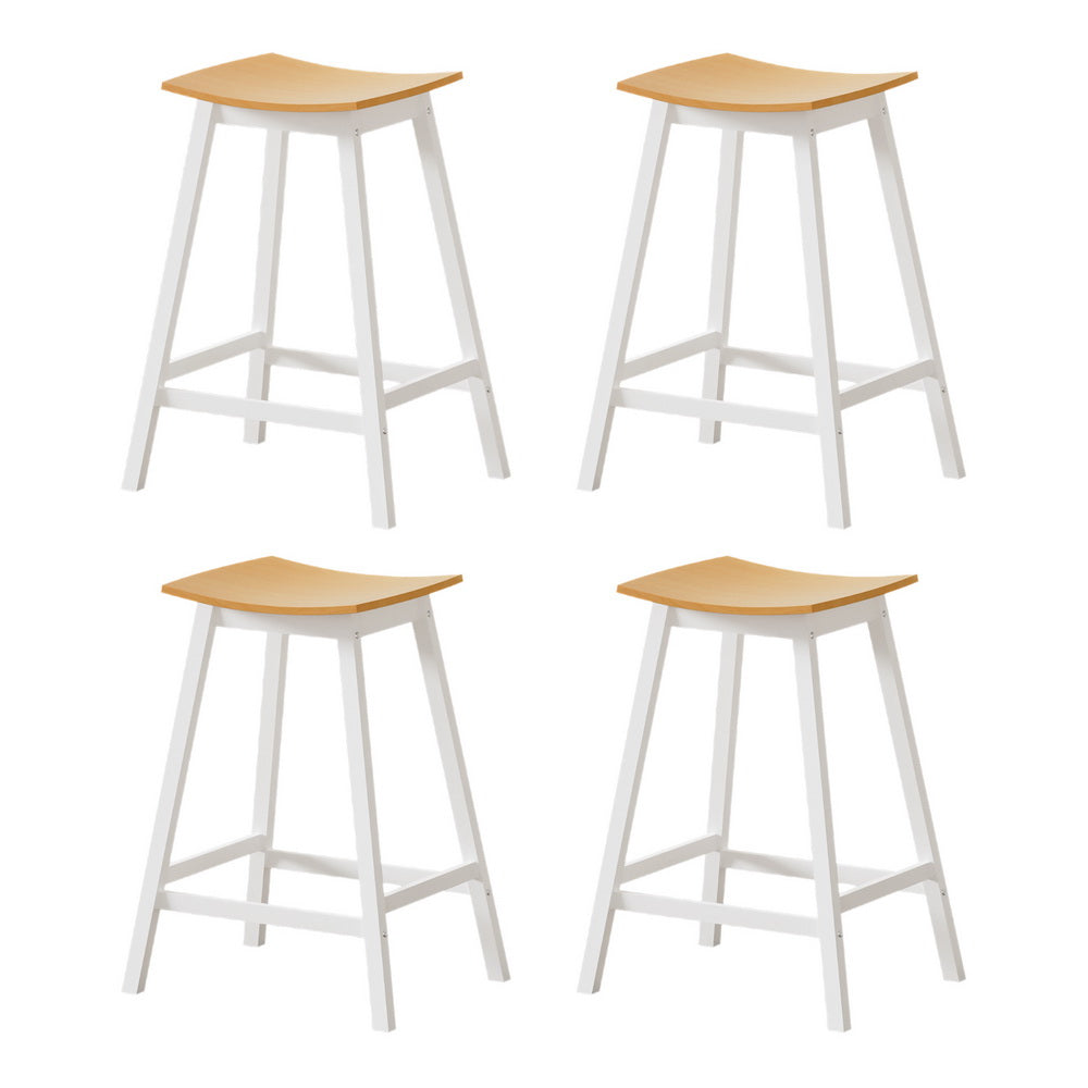 Set of 4 Dundee Bar Stools Wooden Chairs - Oak