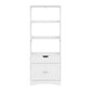 Bathroom Floor Storage Cabinet with 2 Drawers 3 Open Shelves 2 Doors - White
