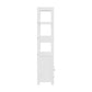 Bathroom Floor Storage Cabinet with 2 Drawers 3 Open Shelves 2 Doors - White
